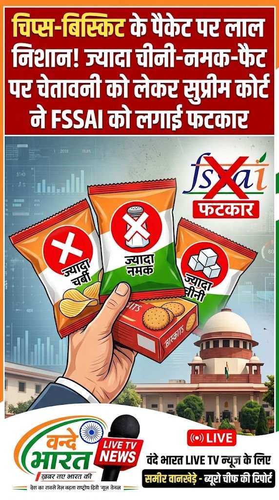 चिप्स-बिस्किट के पैकेट पर लाल निशान! ज्यादा चीनी-नमक-फैट पर चेतावनी को लेकर सुप्रीम कोर्ट ने FSSAI को लगाई फटकार