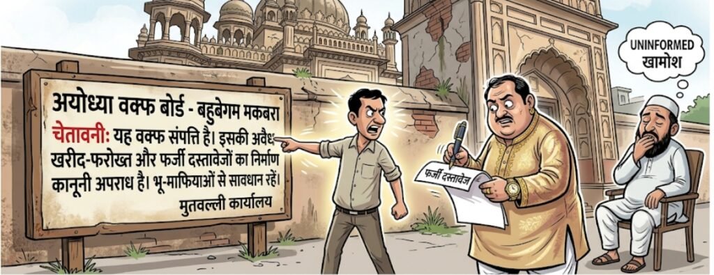 *अयोध्या वक्फ बोर्ड बहुबेगम मकबरा की संपत्ति को फर्जी दस्तावेजों से बेचने का पर्दाफाश, मुतवल्ली की खामोशी पर उठे सवाल* 1 *अयोध्या वक्फ बोर्ड बहुबेगम मकबरा की संपत्ति को फर्जी दस्तावेजों से बेचने का पर्दाफाश, मुतवल्ली की खामोशी पर उठे सवाल* - AYODHYA, उत्तर प्रदेश