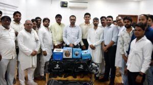 खेलो मेवात अभियान के तहत 32 ग्राम पंचायत को वितरित की गई खेल सामग्री