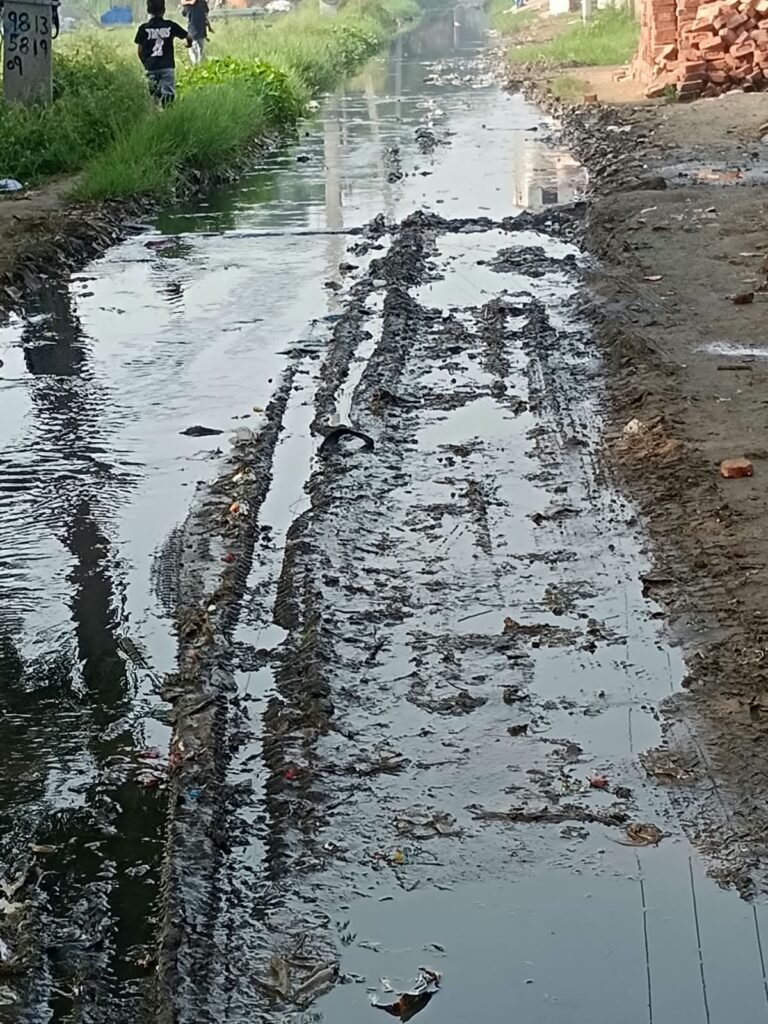 निजामपुर- कालरपुरी सड़क पर 3 साल से जल भराव ग्रामीण परेशान