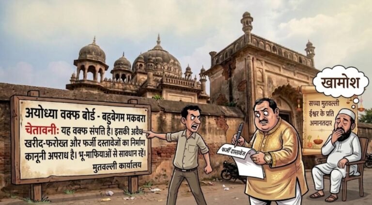 *अयोध्या वक्फ बोर्ड बहुबेगम मकबरा की संपत्ति को फर्जी दस्तावेजों से बेचने का पर्दाफाश, मुतवल्ली की खामोशी पर उठे सवाल*