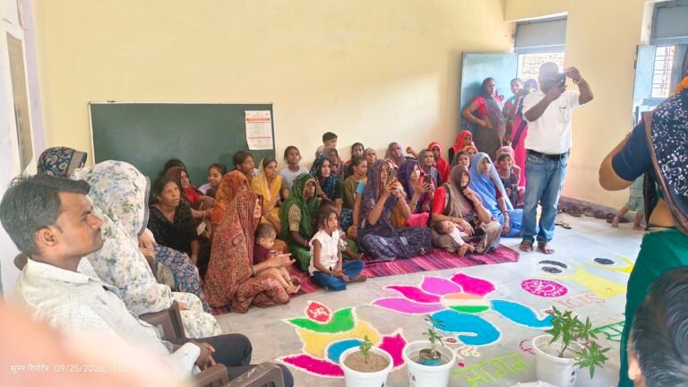 आंगन मिलन सेवा में महिलाओं का सम्मान, गोद भराई व अन्नप्राशन की रस्में