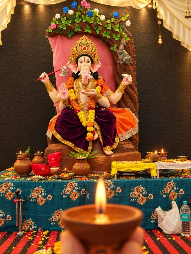 जिला चिकित्सालय मैहर में श्रद्धा एवं उल्लास के साथ विराजे भगवान श्री गणेश, भक्तिमय हुआ परिसर