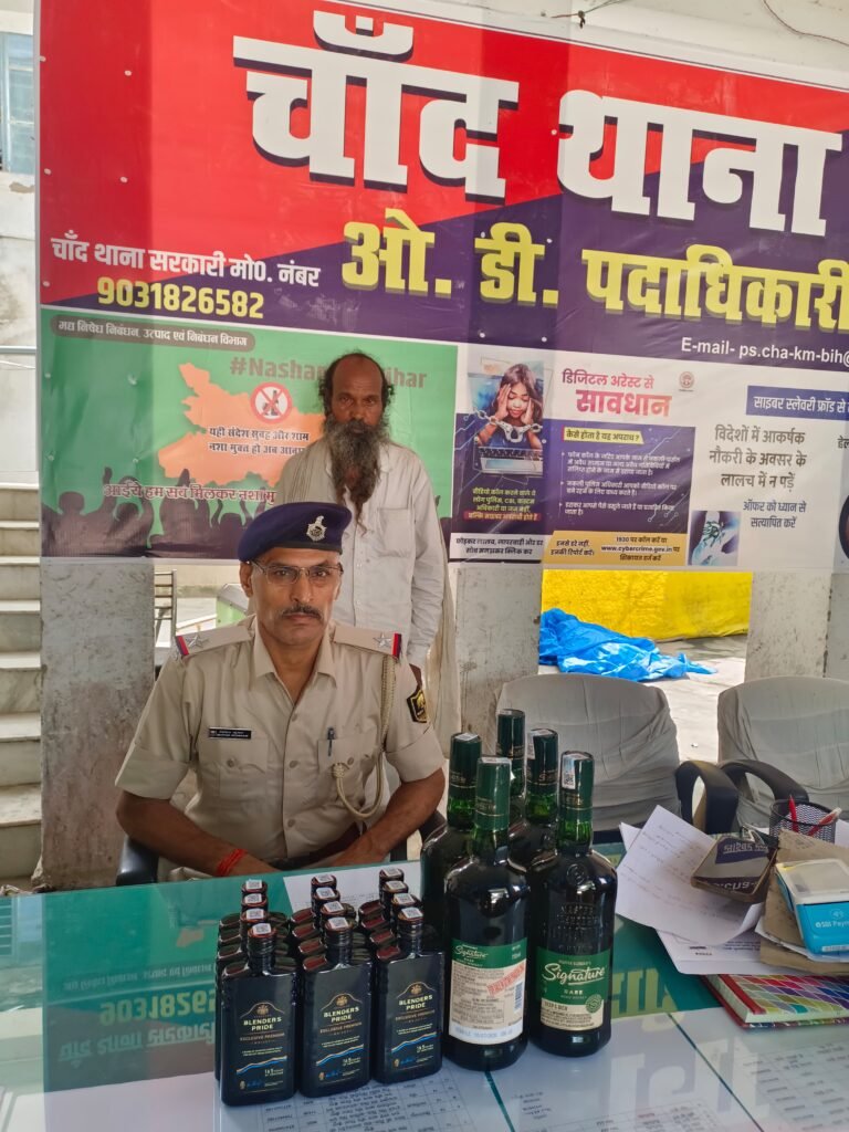 साधु के भेष में शराब तस्करी का खुलासा, 5.910 लीटर अंग्रेजी शराब के साथ एक गिरफ्तार