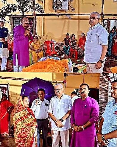 पूर्व वियाडा अध्यक्ष विजय झा और सामाजिक कार्यकर्ता गौतम मंडल ने पार्थिव शरीर के अंतिम दर्शन किए