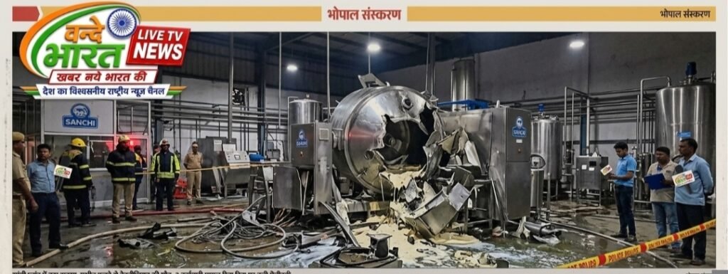 इंदौर के सांची प्लांट में बड़ा हादसा, मशीन फटने से टेक्नीशियन की मौत - इन्दौर, मध्य प्रदेश