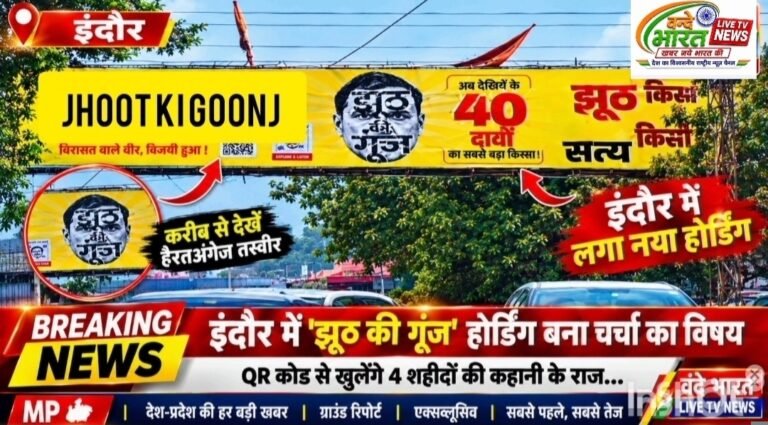 इंदौर में राहुल गांधी के दौरे से पहले पोस्टर वॉर: ‘छात्रों की गूंज’ के जवाब में लगे ‘झूठ की गूंज’ के होर्डिंग्स