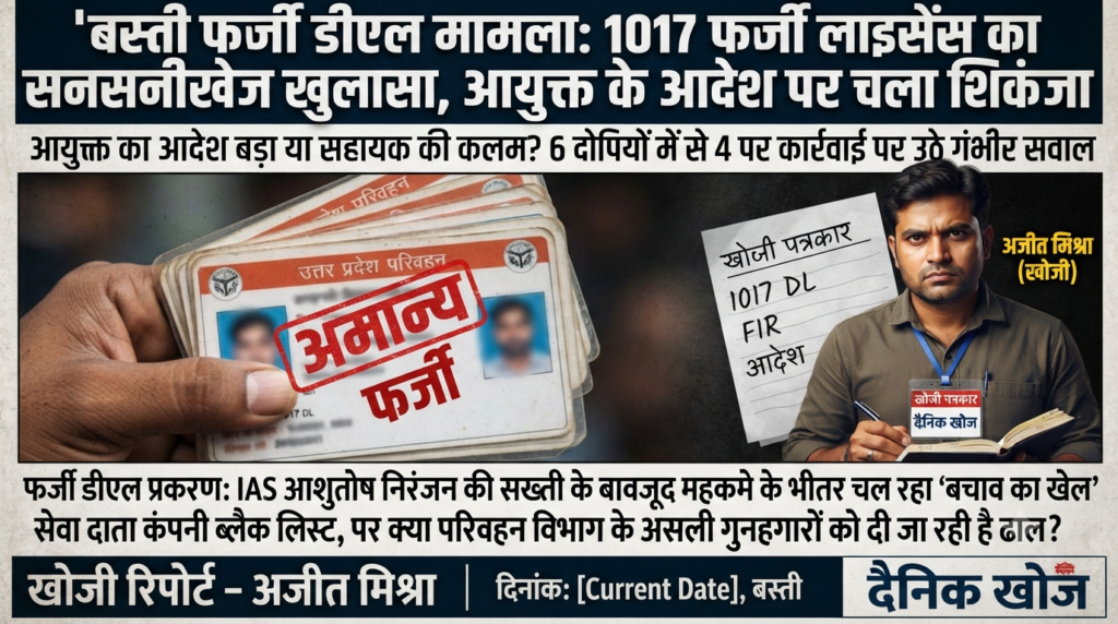 बस्ती फर्जी डीएल मामला: 1017 फर्जी लाइसेंस का सनसनीखेज खुलासा, आयुक्त के आदेश पर चला शिकंजा 1 बस्ती फर्जी डीएल मामला: 1017 फर्जी लाइसेंस का सनसनीखेज खुलासा, आयुक्त के आदेश पर चला शिकंजा - BASTI, उत्तर प्रदेश