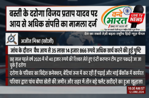 बस्ती के दरोगा विजय प्रताप यादव पर आय से अधिक संपत्ति का मामला दर्ज