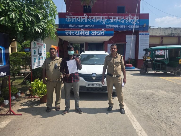 *कोतवाली श्यामपुर* *चैकिंग के दौरान शराब पीकर कार चलाता मिला वाहन चालक*