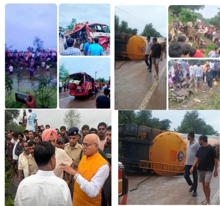 रीवा-सीधी हाईवे पर भीषण सड़क हादसा सांसद राजेश मिश्रा ने घटनास्थल पहुंचकर राहत-बचाव कार्य का लिया जायजा घायलों के उपचार के दिए निर्देश।