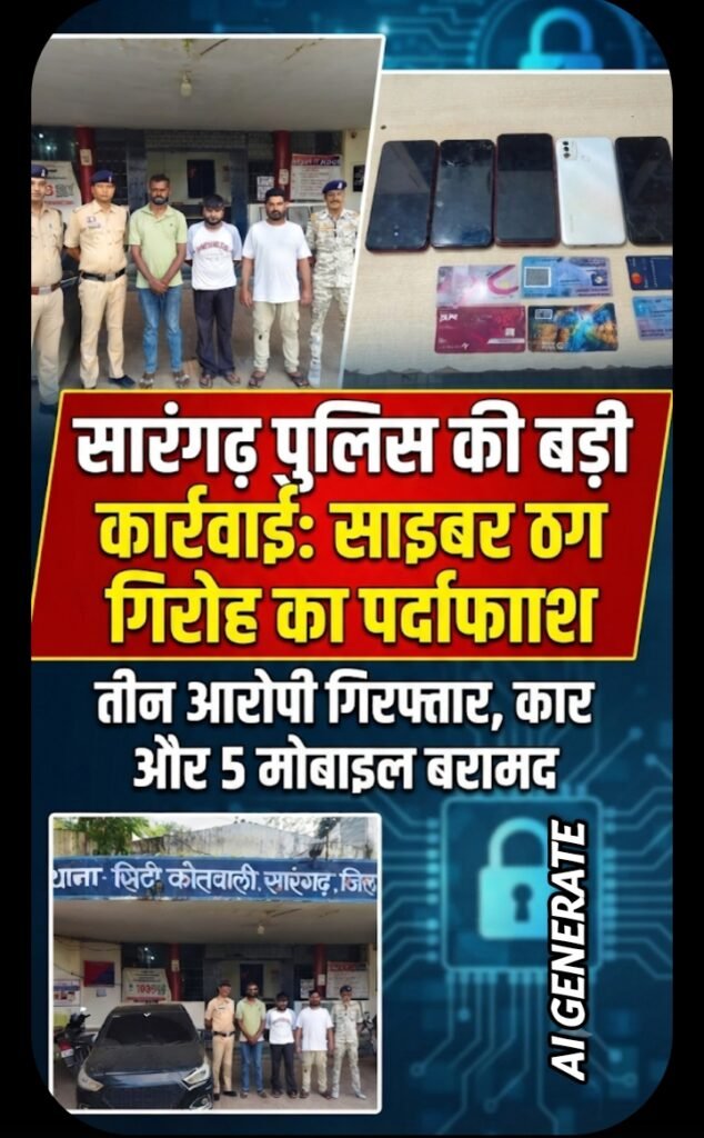 छत्तीसगढ़ के सारंगढ़ में साइबर ठगी का बड़ा खुलासा : म्यूल अकाउंट से 2.71 करोड़ का अवैध ट्रांजेक्शन करने वाले 3 आरोपी दुर्ग से गिरफ्तार 1 छत्तीसगढ़ के सारंगढ़ में साइबर ठगी का बड़ा खुलासा : म्यूल अकाउंट से 2.71 करोड़ का अवैध ट्रांजेक्शन करने वाले 3 आरोपी दुर्ग से गिरफ्तार - सारंगढ़-बिलाईगढ़, छत्तीसगढ़