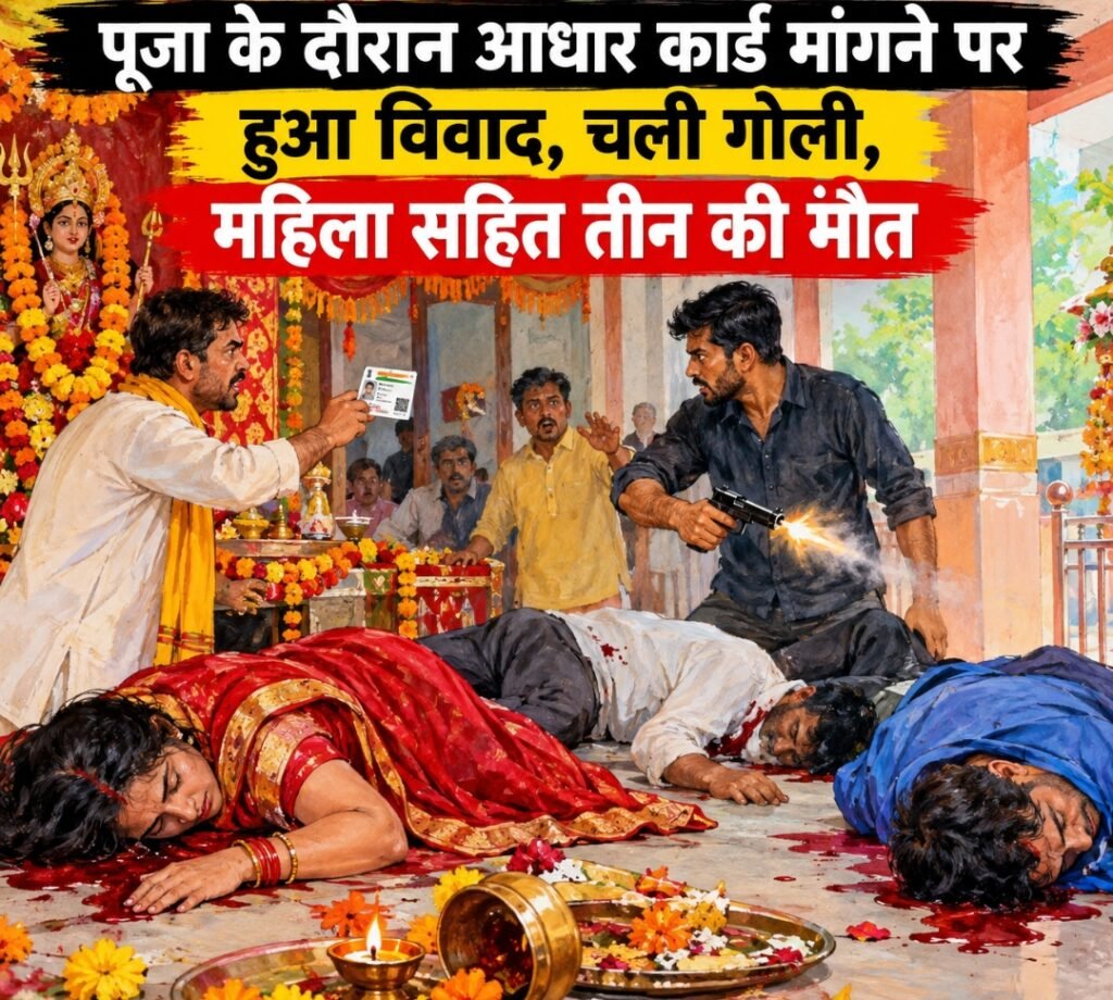 आजमगढ़: पूजा के दौरान आधार कार्ड मांगने पर हुआ विवाद, चली गोली, महिला सहित तीन की मृत्यु 1 आजमगढ़: पूजा के दौरान आधार कार्ड मांगने पर हुआ विवाद, चली गोली, महिला सहित तीन की मृत्यु - AZAMGARH, उत्तर प्रदेश