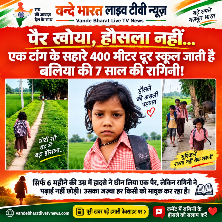 6 महीने की उम्र में हादसे ने छीन लिया पैर, फिर भी नहीं टूटा हौसला; एक टांग पर 400 मीटर दूर स्कूल जाती है बलिया की 7 साल की रागिनी