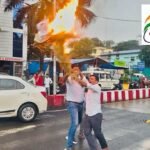 बरसते पानी में गरजे शिवसैनिक! आबकारी मंत्री का फूका पुतला