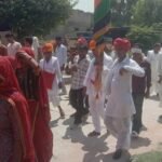 धीरावास से देवधाम जोधपुरिया के लिए आठवीं विशाल पदयात्रा आज रवाना, ध्वज की अगुवाई में पैदल यात्री रवाना