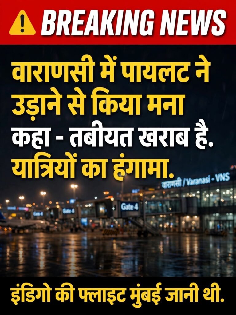BREAKING वाराणसी में पायलट ने फ्लाइट उड़ाने से मना कियाः कहा-तबीयत खराब है; यात्रियों का हंगामा, इंडिगो की फ्लाइट मुंबई जानी थी