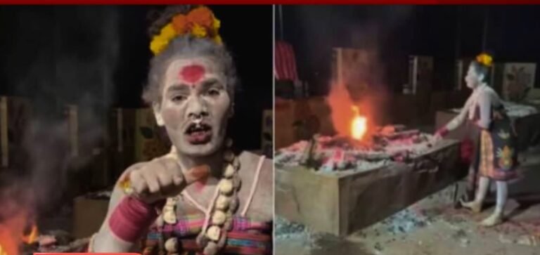 जलती चिता से इंसानी मांस निकालकर खाने का दावा