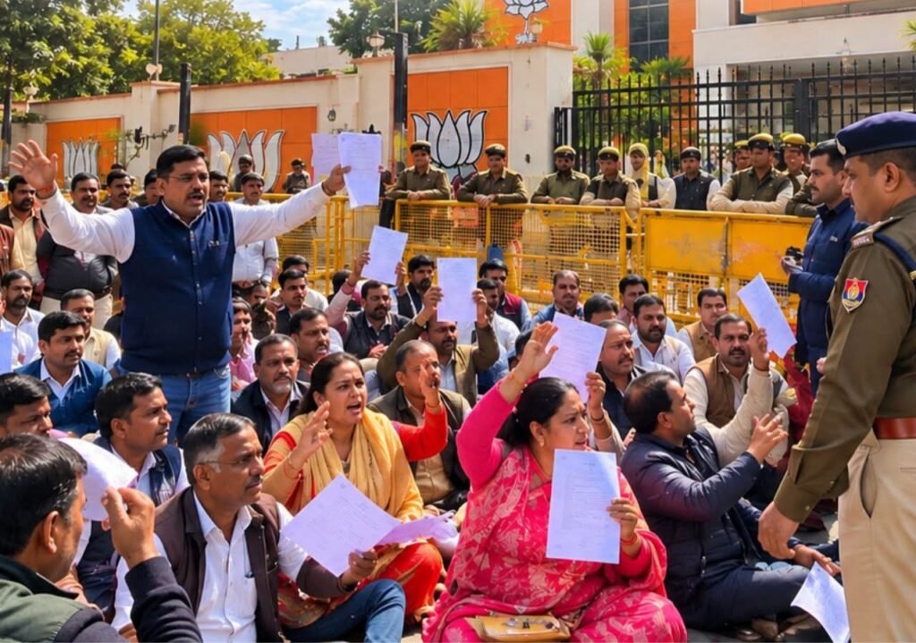 न्यूनतम वेतन को लेकर बीजेपी कार्यालय पहुंचे कर्मचारी,प्रदेशाध्यक्ष खंडेलवाल को सौपा मांग पत्र 1 न्यूनतम वेतन को लेकर बीजेपी कार्यालय पहुंचे कर्मचारी,प्रदेशाध्यक्ष खंडेलवाल को सौपा मांग पत्र - सागर, मध्य प्रदेश