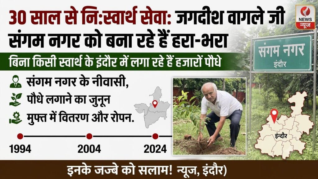 30 वर्षों की निःस्वार्थ साधना: संगम नगर को हरा-भरा बनाने में जुटे जगदीशवागले जी बांट रहे मुफ्त पौधे 1 30 वर्षों की निःस्वार्थ साधना: संगम नगर को हरा-भरा बनाने में जुटे जगदीशवागले जी बांट रहे मुफ्त पौधे - इन्दौर, मध्य प्रदेश