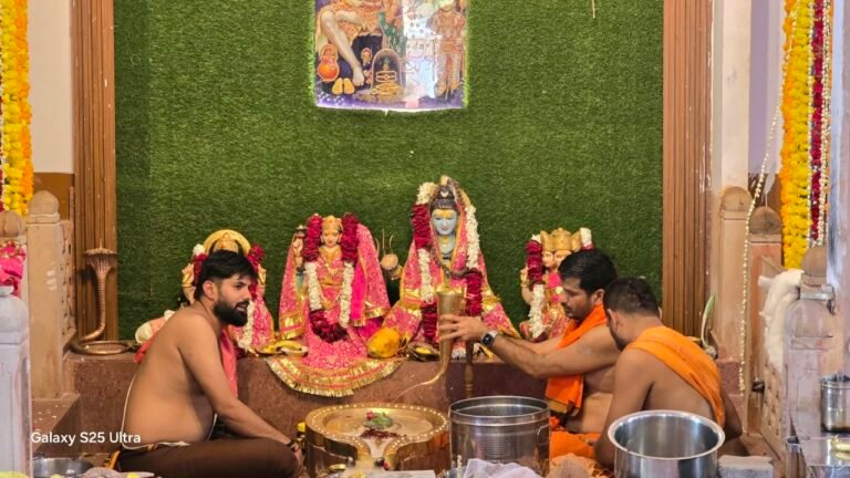 पंचकुंड स्थित सुखेश्वर महादेव मंदिर में रुद्राभिषेक से शुरू हुआ श्रीमाली समाज का अणगा मेला