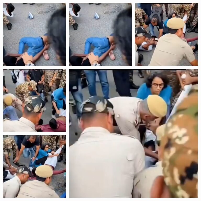भारत देश के दिल्ली जंतर मंतर पर महिला छात्रों को पुरुष पुलिस कैसे डिटेन कर रही है।