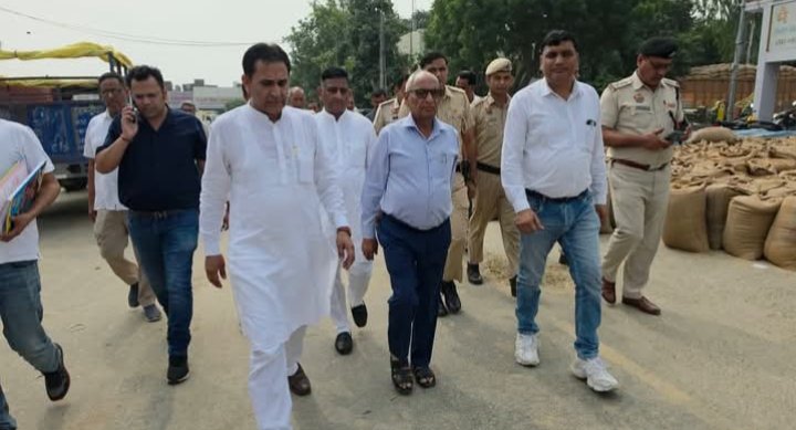 इंद्री विधायक ने किया अनाजमंडी का दौरा।