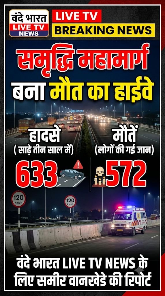 समृद्धि महामार्ग बना मौत का हाईवे: साढ़े तीन साल में 633 हादसे, 572 लोगों की गई जान