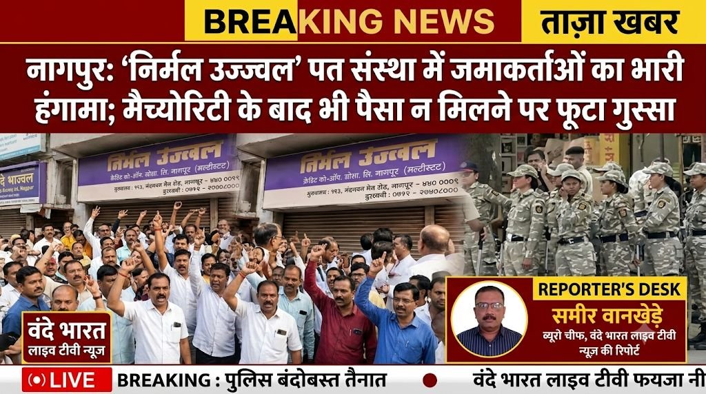 नागपुर: 'निर्मल उज्ज्वल' पत संस्था में जमाकर्ताओं का भारी हंगामा; मैच्योरिटी के बाद भी पैसा न मिलने पर फूटा गुस्सा 1 नागपुर: 'निर्मल उज्ज्वल' पत संस्था में जमाकर्ताओं का भारी हंगामा; मैच्योरिटी के बाद भी पैसा न मिलने पर फूटा गुस्सा - चंद्रपूर, महाराष्ट्र