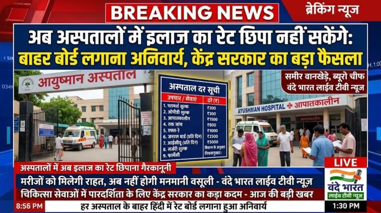 अब अस्पतालों में इलाज का रेट छिपा नहीं सकेंगे: बाहर बोर्ड लगाना अनिवार्य, केंद्र सरकार का बड़ा फैसला