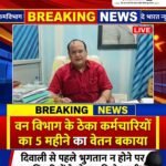 वन विभाग के ठेका कर्मचारियों का 5 महीने का वेतन बकाया, दिवाली से पहले भुगतान न होने पर अधिकारियों के घेराव की चेतावनी।
