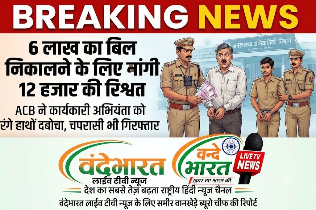 6 लाख का बिल निकालने के लिए मांगी 12 हजार की रिश्वत, ACB ने कार्यकारी अभियंता को रंगे हाथों दबोचा, शिपाई भी गिरफ्तार - गडचिरोली, महाराष्ट्र