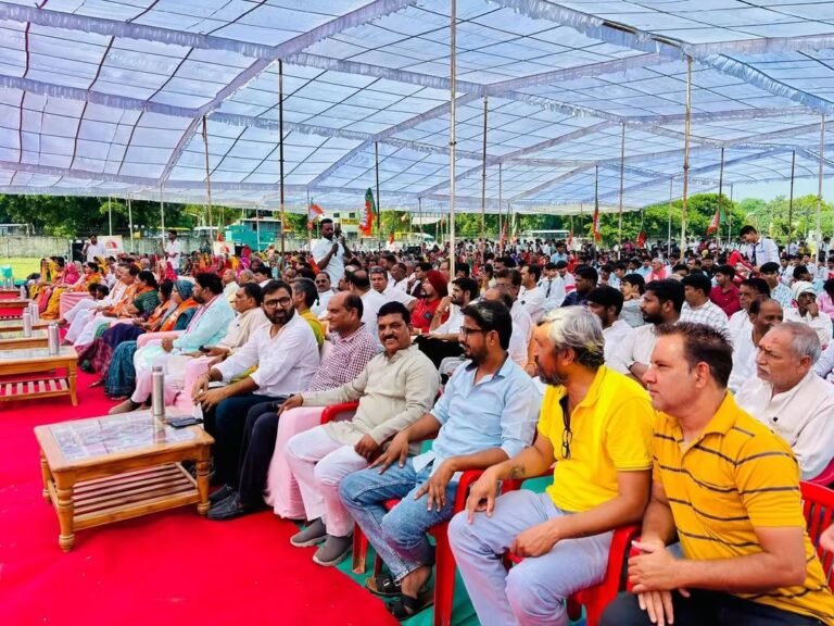 भाजपा कार्यकर्ताओं ने मसाल और दीप ज्योति लेकर निकल सेवा ज्योति यात्रा