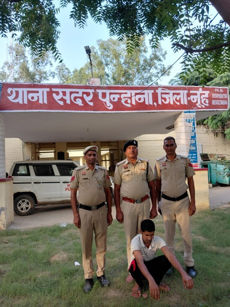 पुनहाना सदर थाना पुलिस की बड़ी कार्रवाई चोरी के 10 मामलों में वांछित आरोपी गिरफ्तार