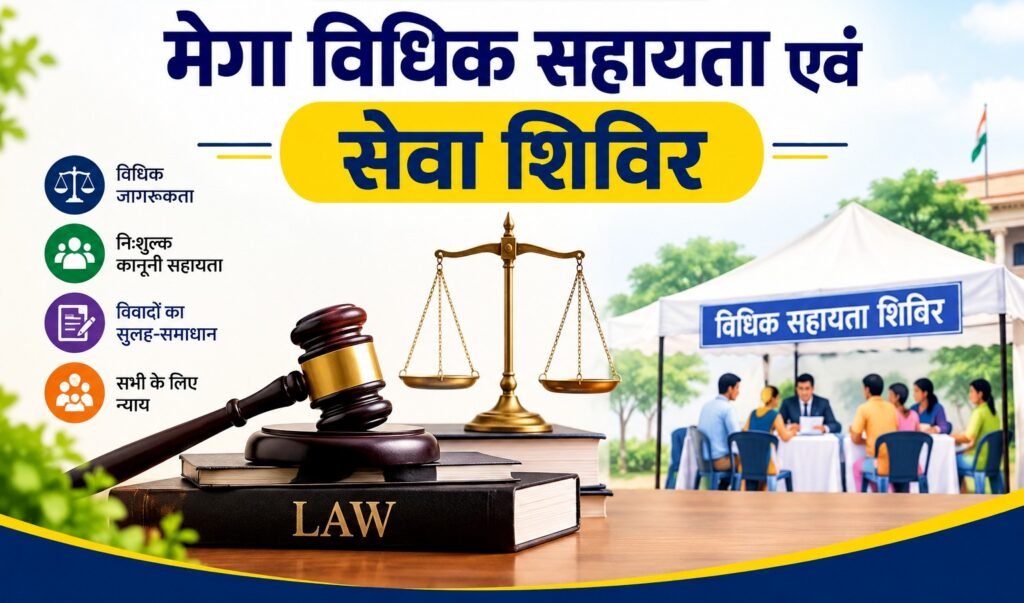 01 नवम्बर को आयोजित होगा मेगा शिविर - न्यायिक अधिकारी संत कबीर अकादमी, मगहर, में प्रातः 10 बजे से लगेगा शिविर, निःशुल्क विधिक सहायता के साथ जनकल्याणकारी योजनाओं से जुड़ेंगे पात्र लो - SANT KABIR NAGAR, उत्तर प्रदेश