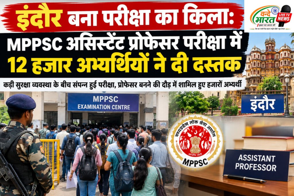 इंदौर बना परीक्षा का किला: MPPSC असिस्टेंट प्रोफेसर परीक्षा में 12 हजार अभ्यर्थियों ने दी दस्तक 1 इंदौर बना परीक्षा का किला: MPPSC असिस्टेंट प्रोफेसर परीक्षा में 12 हजार अभ्यर्थियों ने दी दस्तक - इन्दौर, मध्य प्रदेश