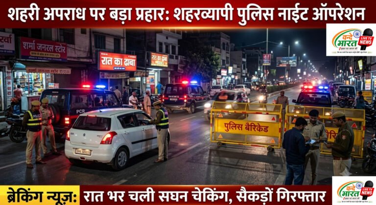 शहर में पुलिस का बड़ा अभियान: रात भर चला सघन चेकिंग अभियान, 315 अपराधियों पर गाज