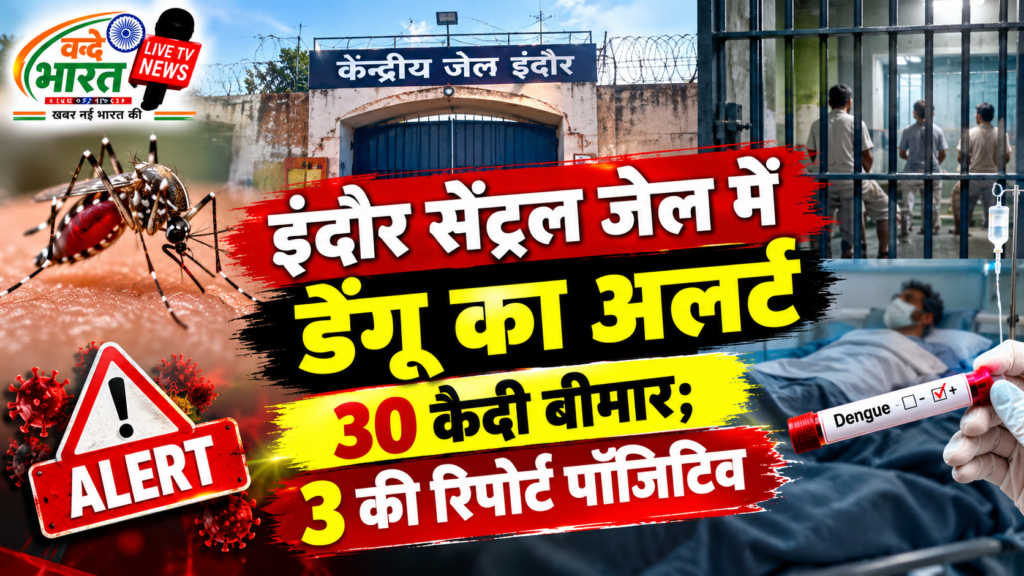 इंदौर सेंट्रल जेल में डेंगू का अलर्ट, 30 कैदी बीमार; 3 की रिपोर्ट पॉजिटिव 1 इंदौर सेंट्रल जेल में डेंगू का अलर्ट, 30 कैदी बीमार; 3 की रिपोर्ट पॉजिटिव - इन्दौर, मध्य प्रदेश