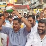 नवीन मंडी से निकली सेवा ज्योति यात्रा, सक्सेना तिराहे पर स्थापित किए गए सेवा ज्योति कलश