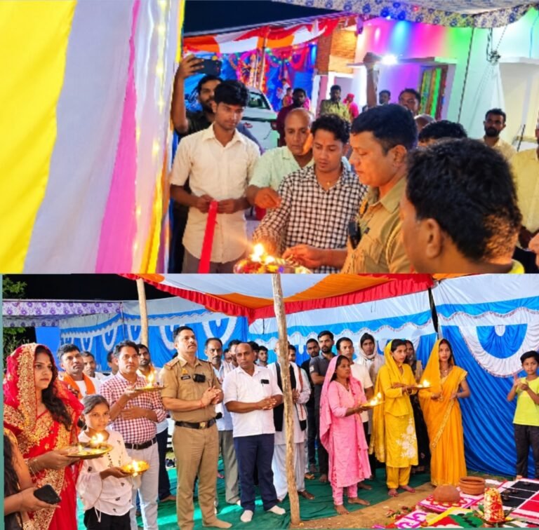 थानाध्यक्ष रविकांत मिश्रा ने फीता काटकर किया रामायण सीरियल का शुभारंभ