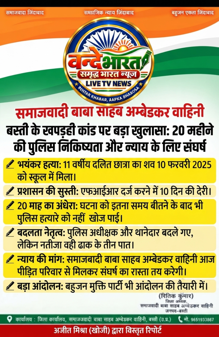 संवेदनशील मामला: बस्ती जिले के कप्तानगंज अंतर्गत खपड़ही गांव की इस घटना को लेकर स्थानीय स्तर पर काफी संवेदनशीलता बनी हुई है.