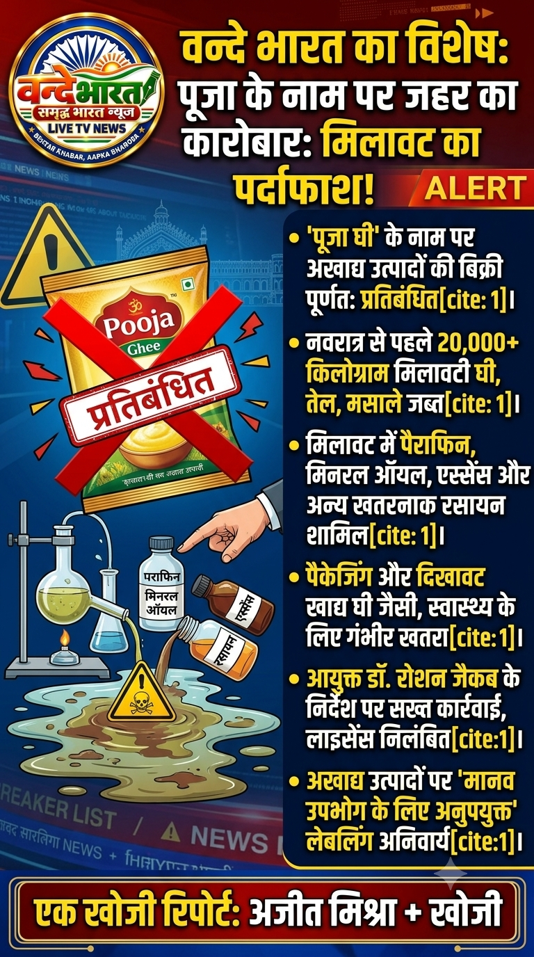 पूजा के नाम पर बिकने वाले घी पर यूपी में रोक; निर्माण, भंडारण और बिक्री पर पाबंदी