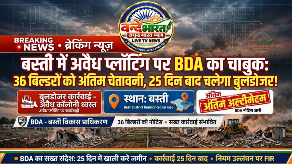 अवैध प्लॉटिंग पर बीडीए का कड़ा रुख: 25 दिन की मोहलत, फिर गर्जेगा बुलडोजर 1 अवैध प्लॉटिंग पर बीडीए का कड़ा रुख: 25 दिन की मोहलत, फिर गर्जेगा बुलडोजर - BASTI, उत्तर प्रदेश