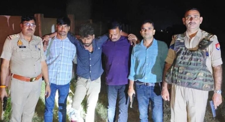 भूपेंद्र अहिरवार हत्याकांड में 25 हजार का इनामी करण कुशवाहा मुठभेड़ में गिरफ्तार।
