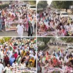 सिंगरौली: मुख्य चुनाव आयुक्त के इस्तीफे की मांग को लेकर कांग्रेस का पैदल मार्च, पुतला दहन।