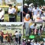 सिंगरौली: गांधी जयंती पर जुड़वा तालाब में सेवा मेरा योगदान अंतर्गत स्वच्छता अभियान आयोजित 🧹🌿।
