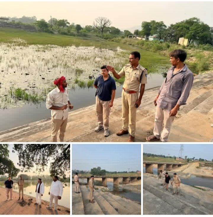 सिंगरौली: मां दुर्गा प्रतिमा विसर्जन को लेकर विसर्जन स्थलों का किया भ्रमण।