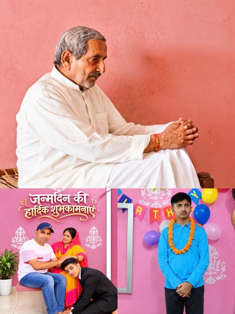 जन्मदिन से पहले माता-पिता, बाबा और बहनों का आशीर्वाद लेकर अक्षय पाण्डेय ने पेश की संस्कारों की मिसाल बाबा रमेश चंद्र पाण्डेय ने दिया स्नेहपूर्ण आशीर्वाद, 29 अक्टूबर को करवा चौथ के
