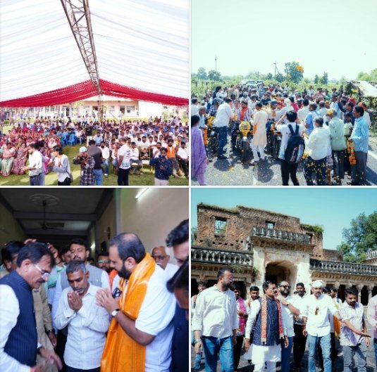 सेवा संकल्प बाईक यात्रा पहुंची बिजयराघव गढ़,जगह जगह पर हुआ भव्य स्वागत