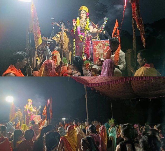 हाटभारवन–सोनारपारा में नम आंखों से मां दुर्गा को दी गई विदाई, विसर्जन यात्रा में उमड़ा पूरा गांव